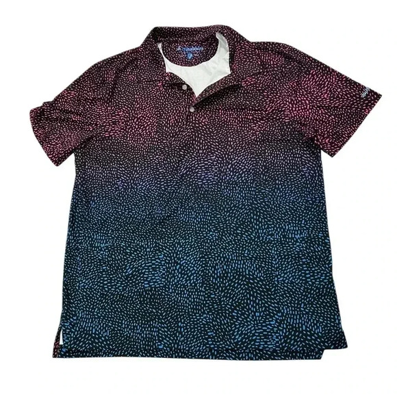 Chubbies Performance Polo Shirt Size Med Multi Color Black Pink Blue Speckle - Picture 12 of 12